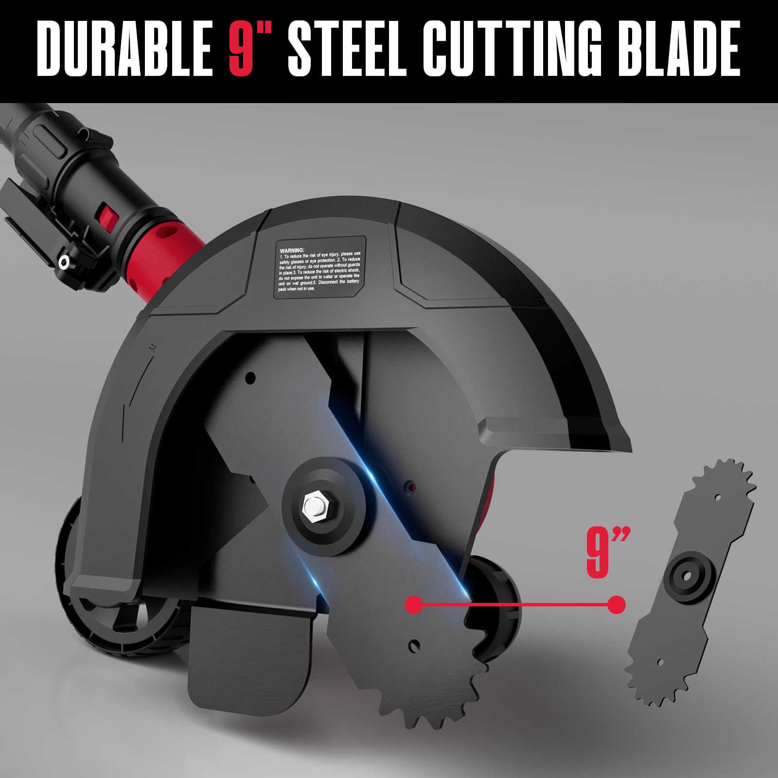 Bordeadora de césped sin escobillas compatible con batería Milwaukee de 18 V, bordeadora/zanjadora eléctrica inalámbrica (solo herramienta), hoja de 9 pulgadas, profundidad ajustable de 3 posiciones