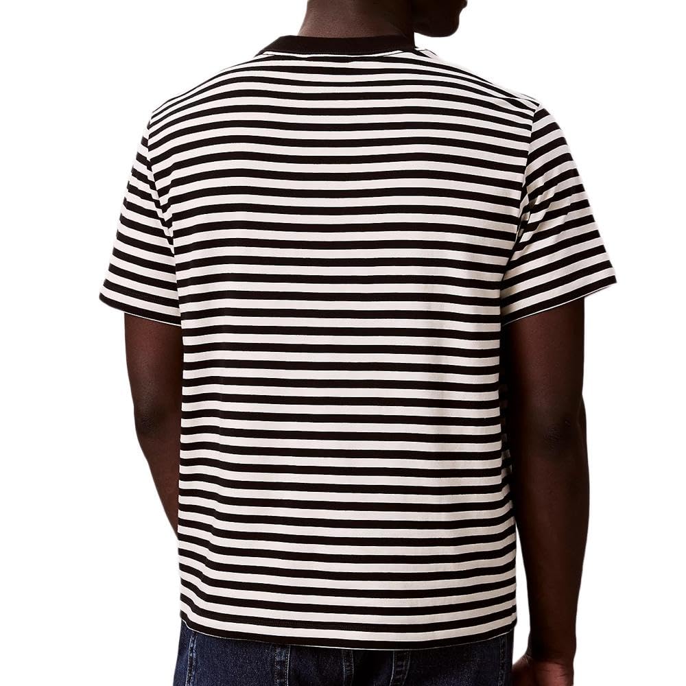 Calvin Klein Jeans Maglietta a righe Nero/Ecru Uomo 20s Stripe