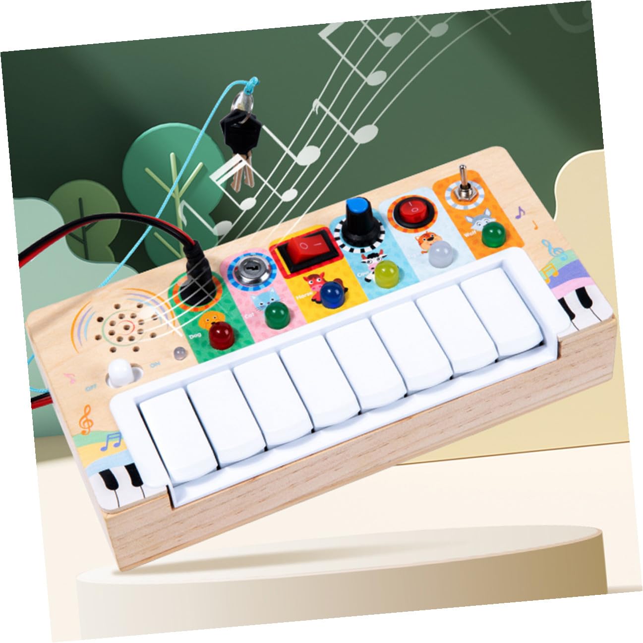Juguete Musical Electrónico de Madera LED para Niños