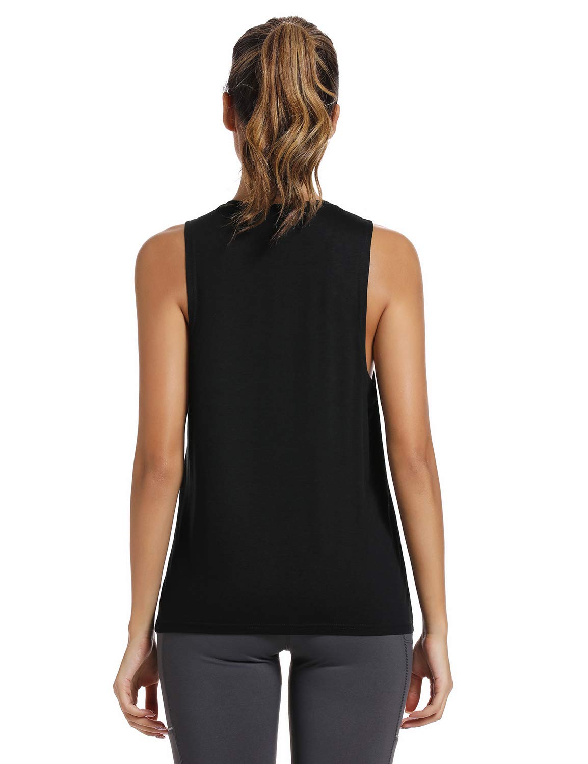FANNOO Camisetas sin mangas para mujer, con texto divertido para entrenamiento, entrenamiento, espalda cruzada, camisetas sin mangas