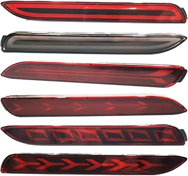 Tail Lights 1 Pair LED Reflector Lamp Rear Fog Lamp For Lexus GX470 RX300 IS-F NX200t NX300h RC350 RC350 RCF 2015-2020 Bumper Light Brake Light Car Rear Lamp (Color : A, Size : 3 Functions)