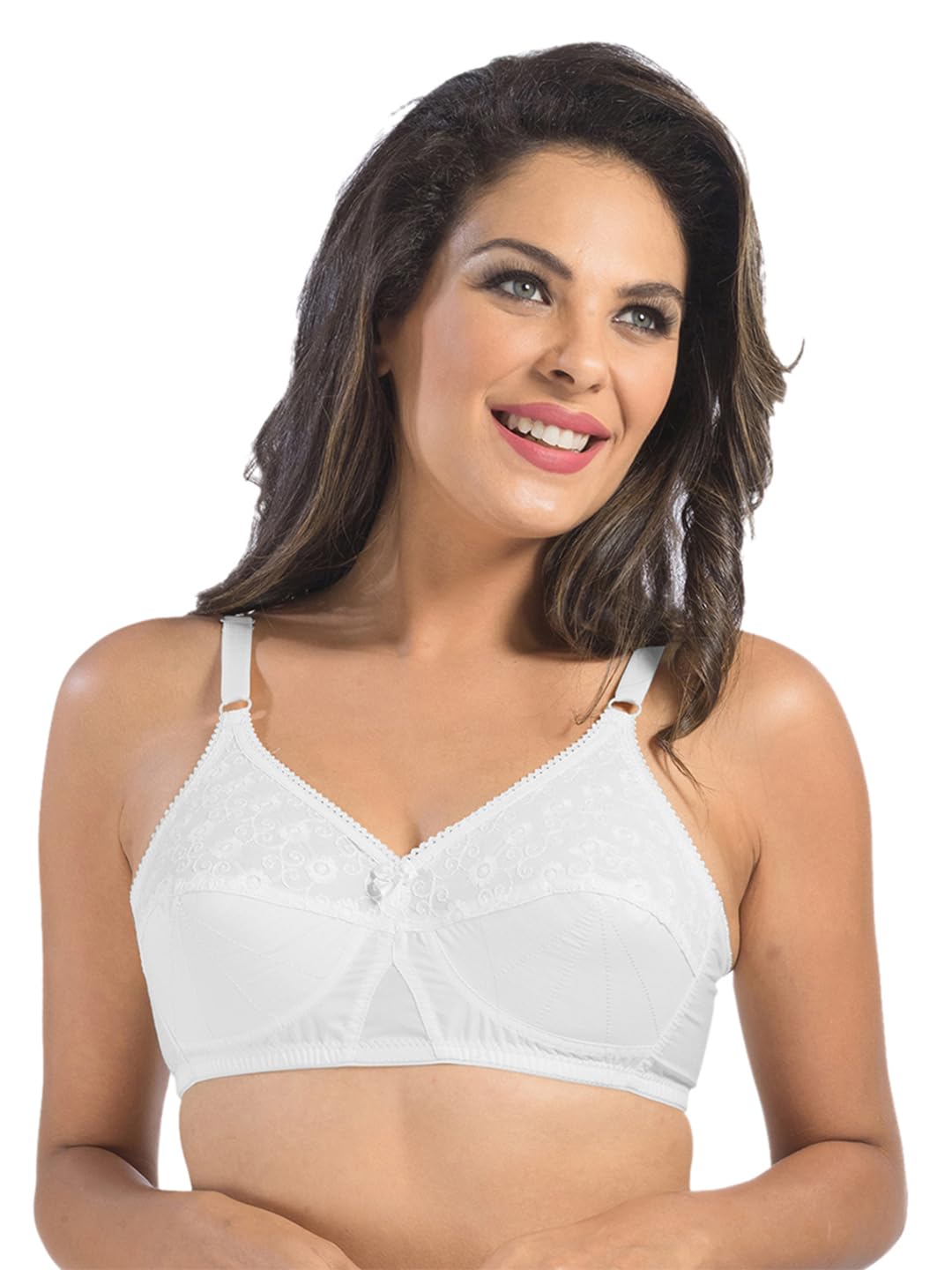 Sonari Women’s Cotton Non-Padded Wire Free Regular Bra White Sonari Women’s Cotton Non-Padded Wire Free Regular Bra White