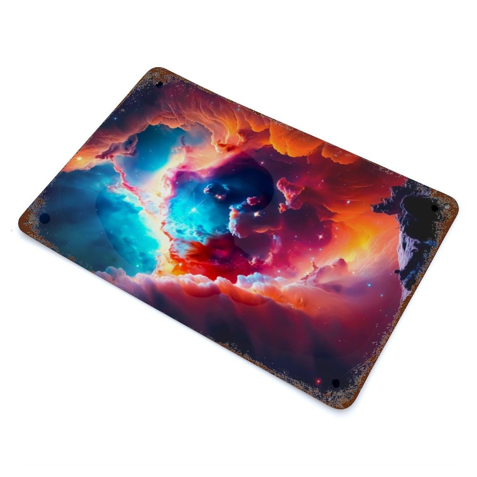 Colorful Nebula Decorative Tin Sign 11.8"x7.9", for Bistro, Counter And Cafe Decor, Classic Wall Plaque