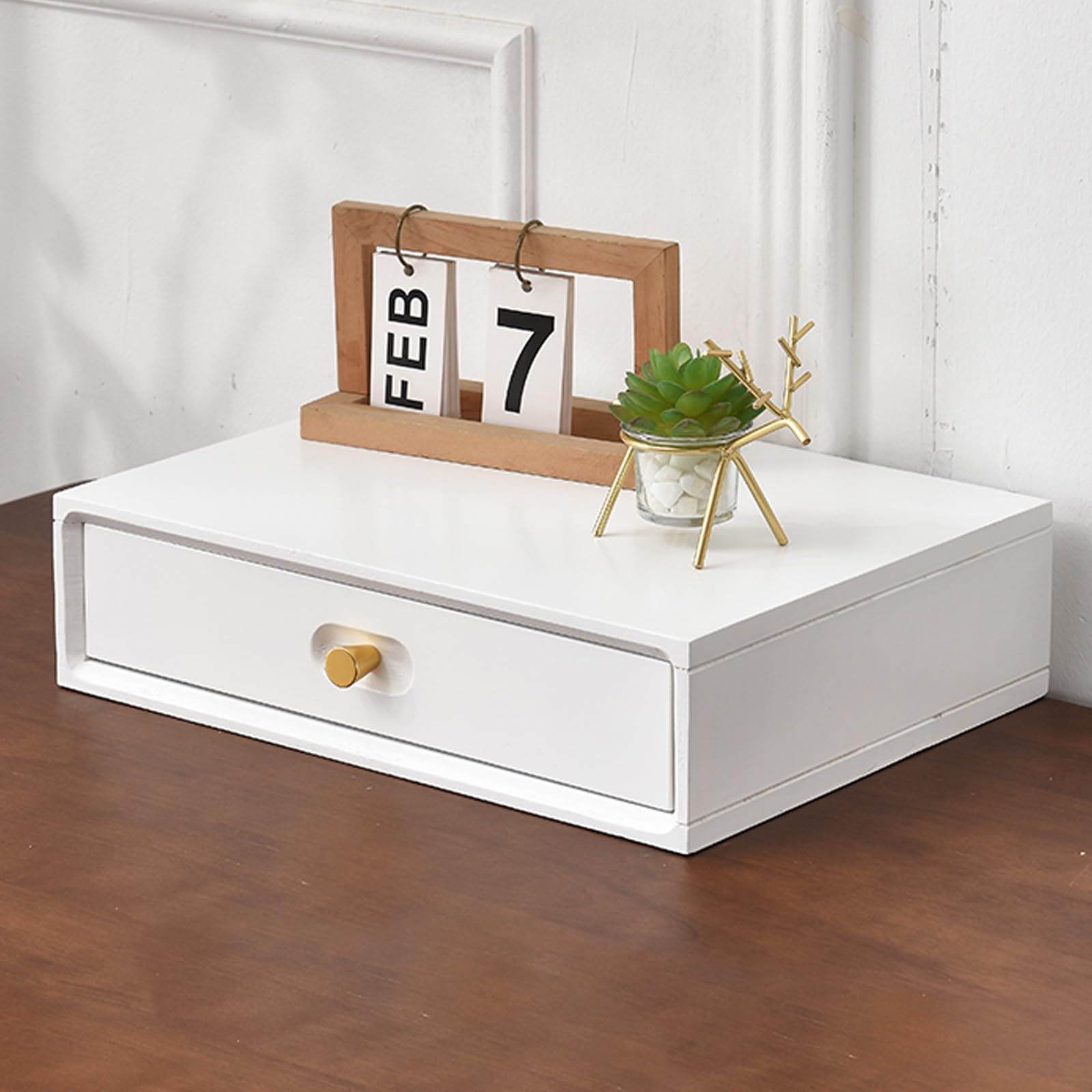 Cassettini portaoggetti ,cassetto porta cialde ,organizzatore scrivania ,organizer cassetti scrivania ,con 4 cassetti, HLP40* 30 * 31.2 cm,per L'arredamento Dell'ufficio,colore naturale del bambù ( Co