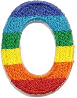 ワッペン レインボー アルファベット あるふぁべっと A B C D E F G H I J K L M N O P Q R S T U V W X Y Z アップリケ 刺繍 アイロン 手芸 おなまえ 名前 入園グッズ 入園準備 保育園 幼稚園 (アルファベットレインボー【O】)