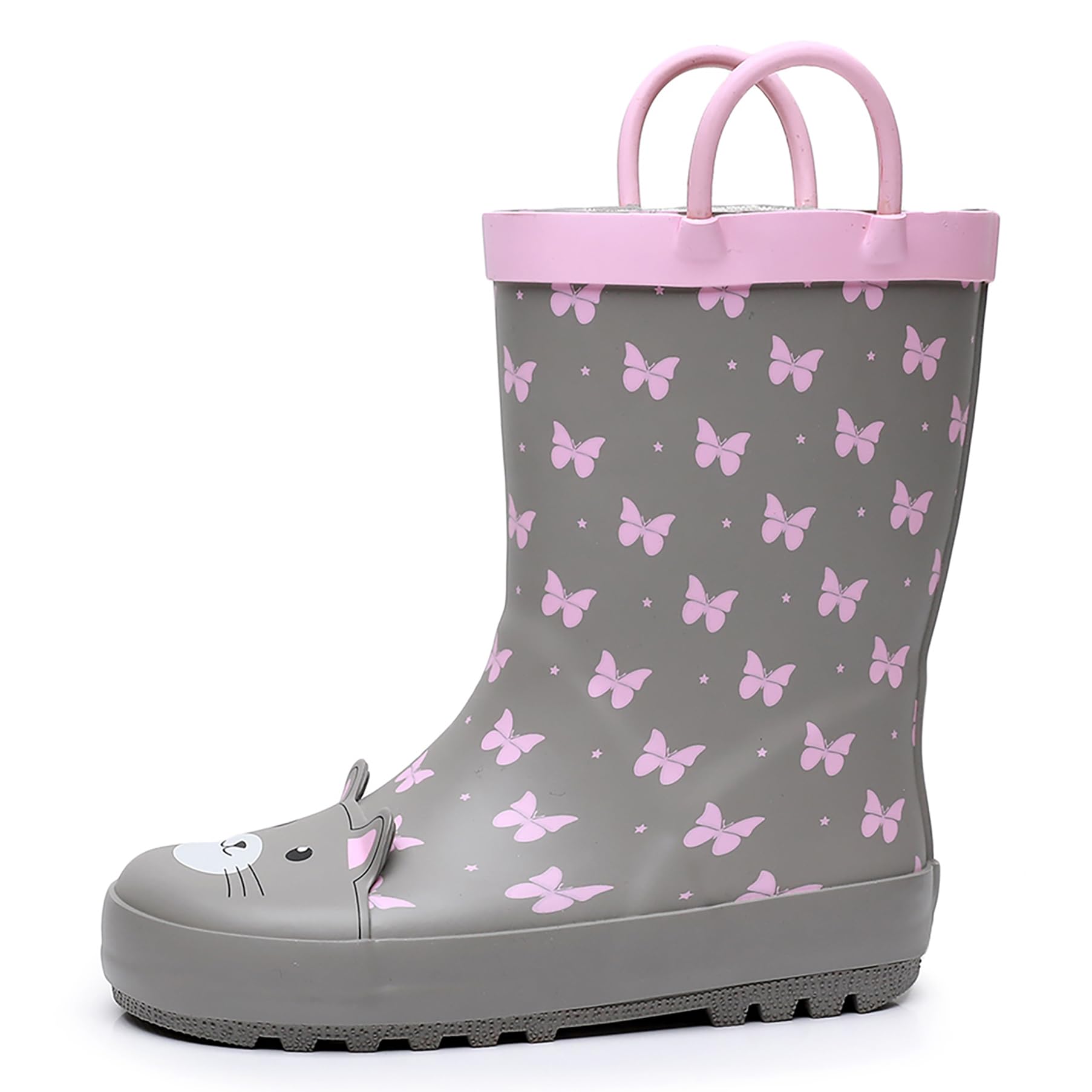 WTW Toddler and Kids Rain Boots with Easy-On Handles, Unisex-Child Waterproof Rubber Rain Boots in Fun Patterns for Girls and Boys (Toddler/Little Kid