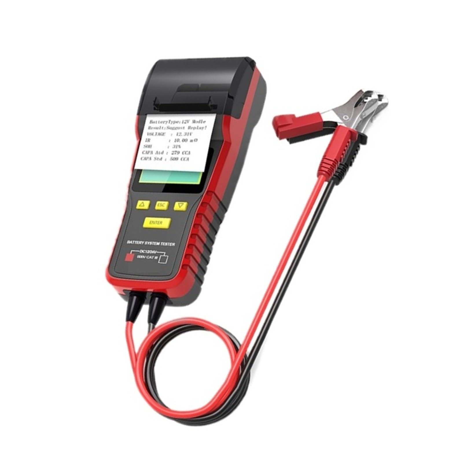 Tester For Batteria Auto Con Stampante 12V/24V 100-2000 CCA Di Carico For Digitale Avviamento E Ricarica Rilevamento Rapido Accurato