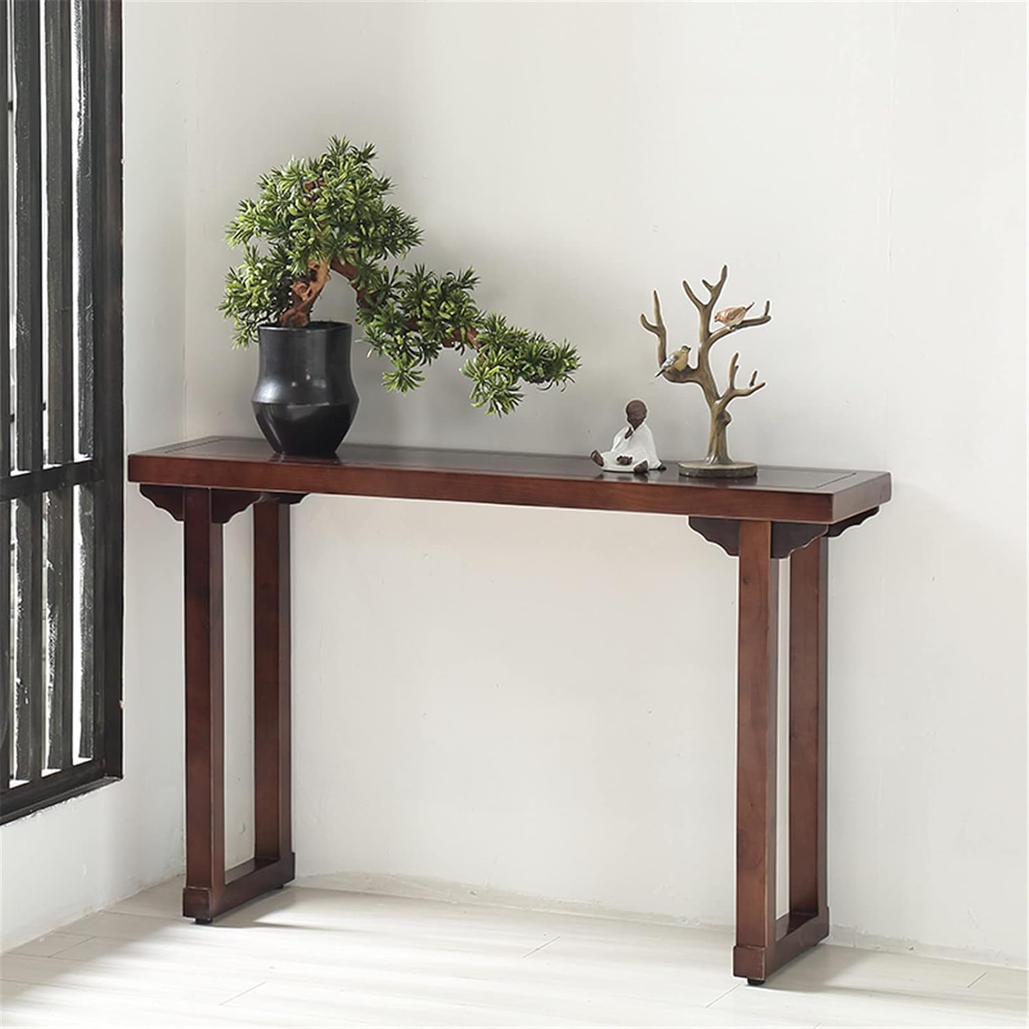 Runam Woods Solid Wood Console Table for Bedroom, Home Entrance and Living Room. Mid-Century Modern Style Console Table. Home Entrance Decorative Table. (80 x 30 x 80 cm)-image-16