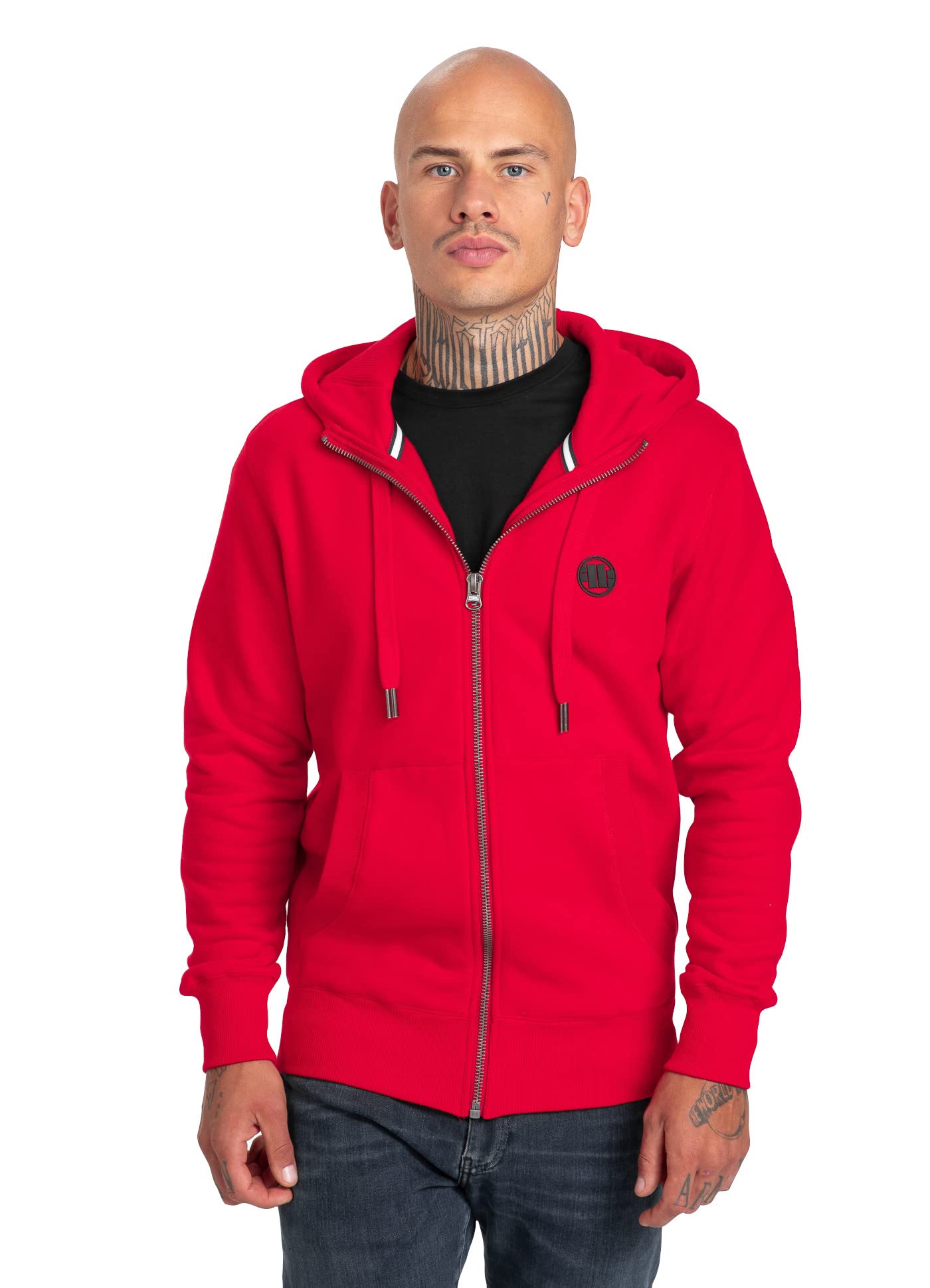 Pit Bull West Coast bluza z kapturem z zamkiem błyskawicznym Small Logo 21 czerwona, czerwony, M