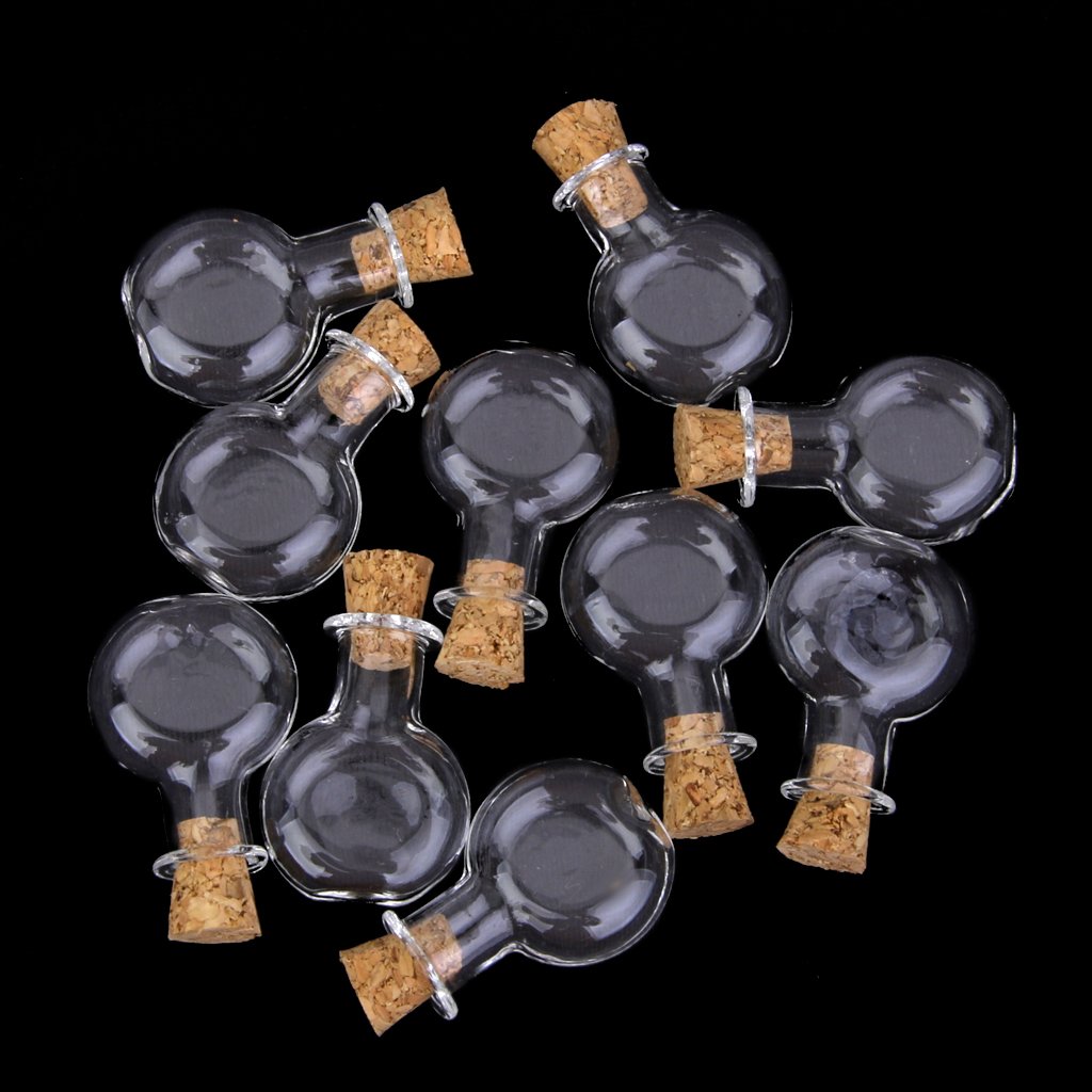 Amazon.co.jp: 【ノーブランド品】ガラス製 ミニボトル コルク栓付