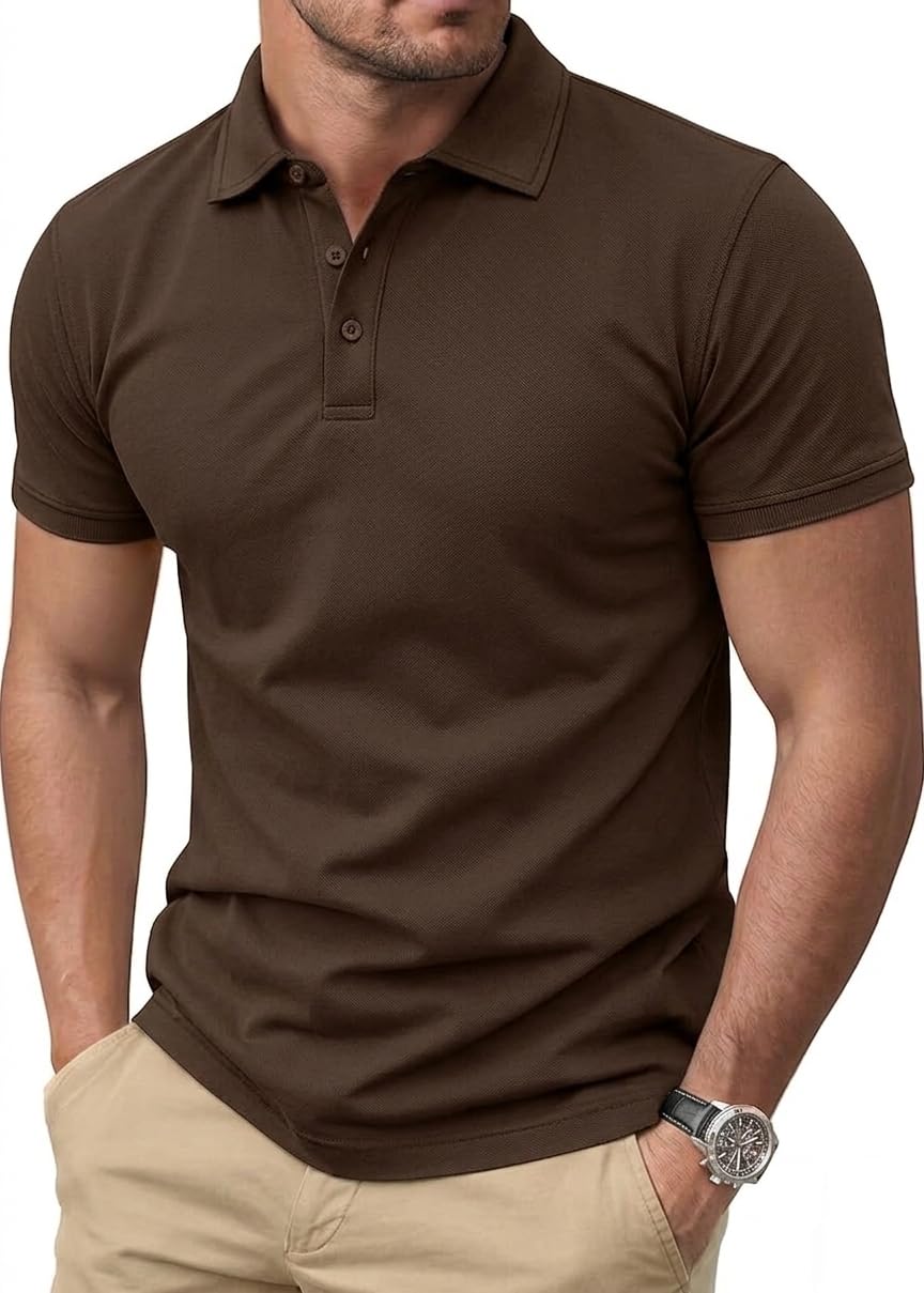 Men’s Polo T‑Shirt | Comfortable Rich, Band Collar, Regular Fit | Stylish & Premium All Day Wear-picture-34
