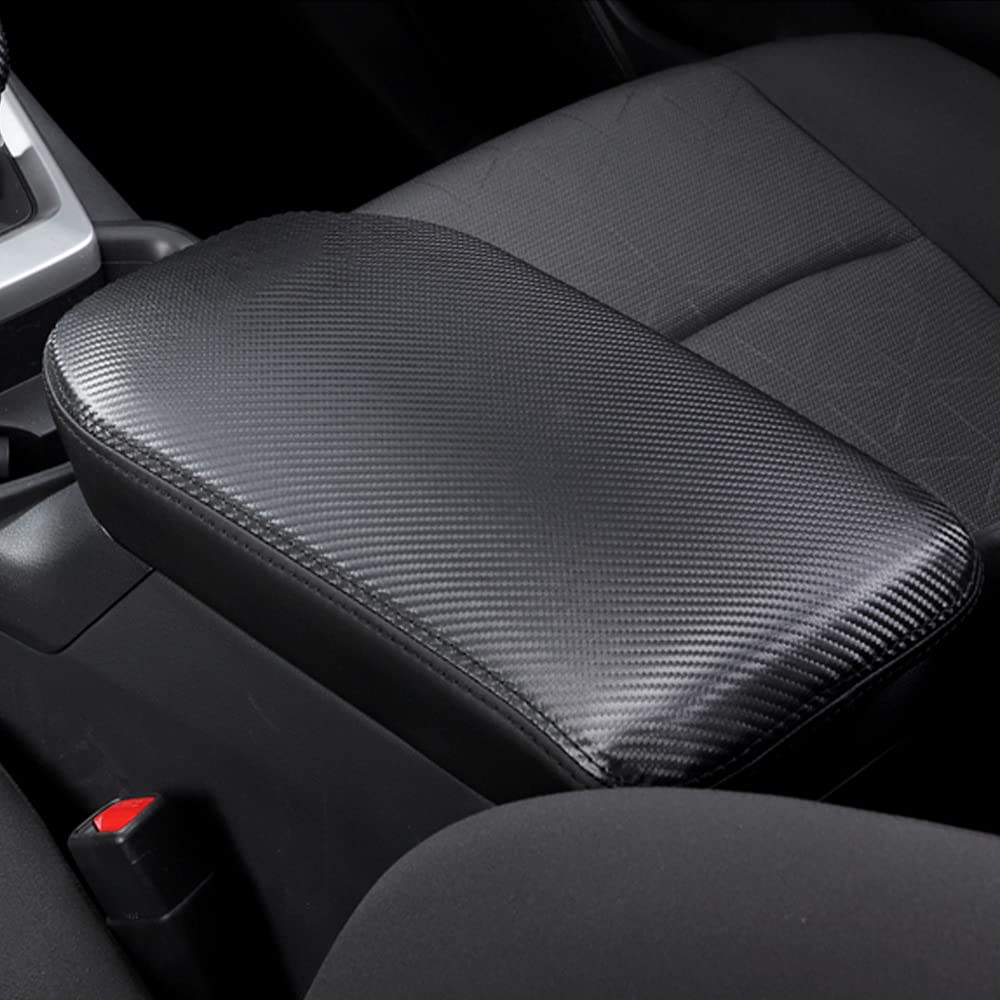 INTGETCenter Console Armrest Cover for Toyota RAV4/RAV-4 Accessories 2025 2024 2023 2022 2021 2020 2019 Leather Middle Console Arm Rest Lid Cover Elbow Pad Protector(Carbon Fiber Texture)