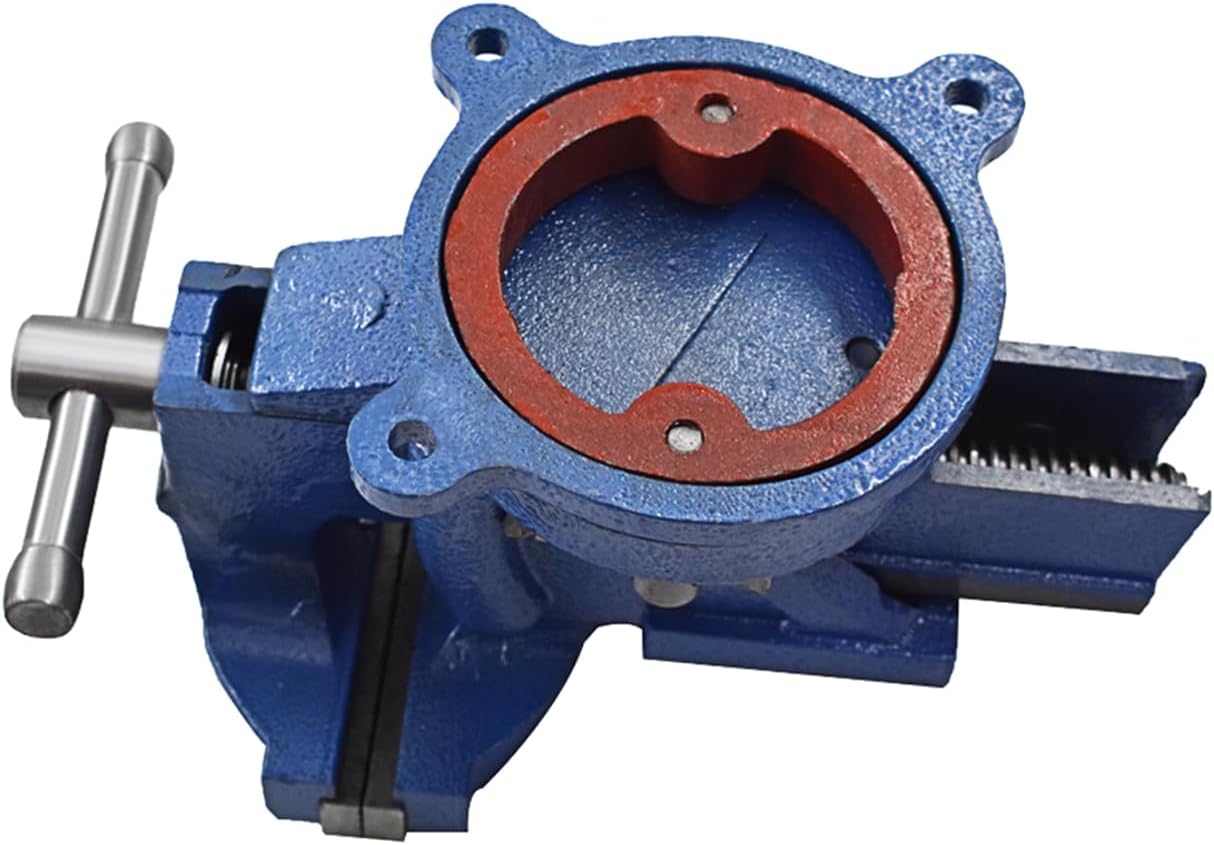5-Inch Heavy Duty Bench Vise 360-Degree Swivel Base and Head with Anvil Home Vise Clamp-On for Crafting Painting Sculpting Modeling Electronics Soldering Woodworking