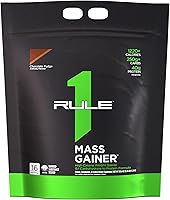 Vista 10 de Rule1 Mass Gainer - Fórmula de aumento de peso alta en calorías con más de 1,220 calorías, mezcla de carbohidratos complejos de 250g+, 40g