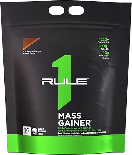 Miniatura 9 de Rule 1 Ganador de masa R1, crema de vainilla, 11.46 libras, 1.41 oz de proteína de suero de leche con relación de carbohidratos a proteína 61 - 16