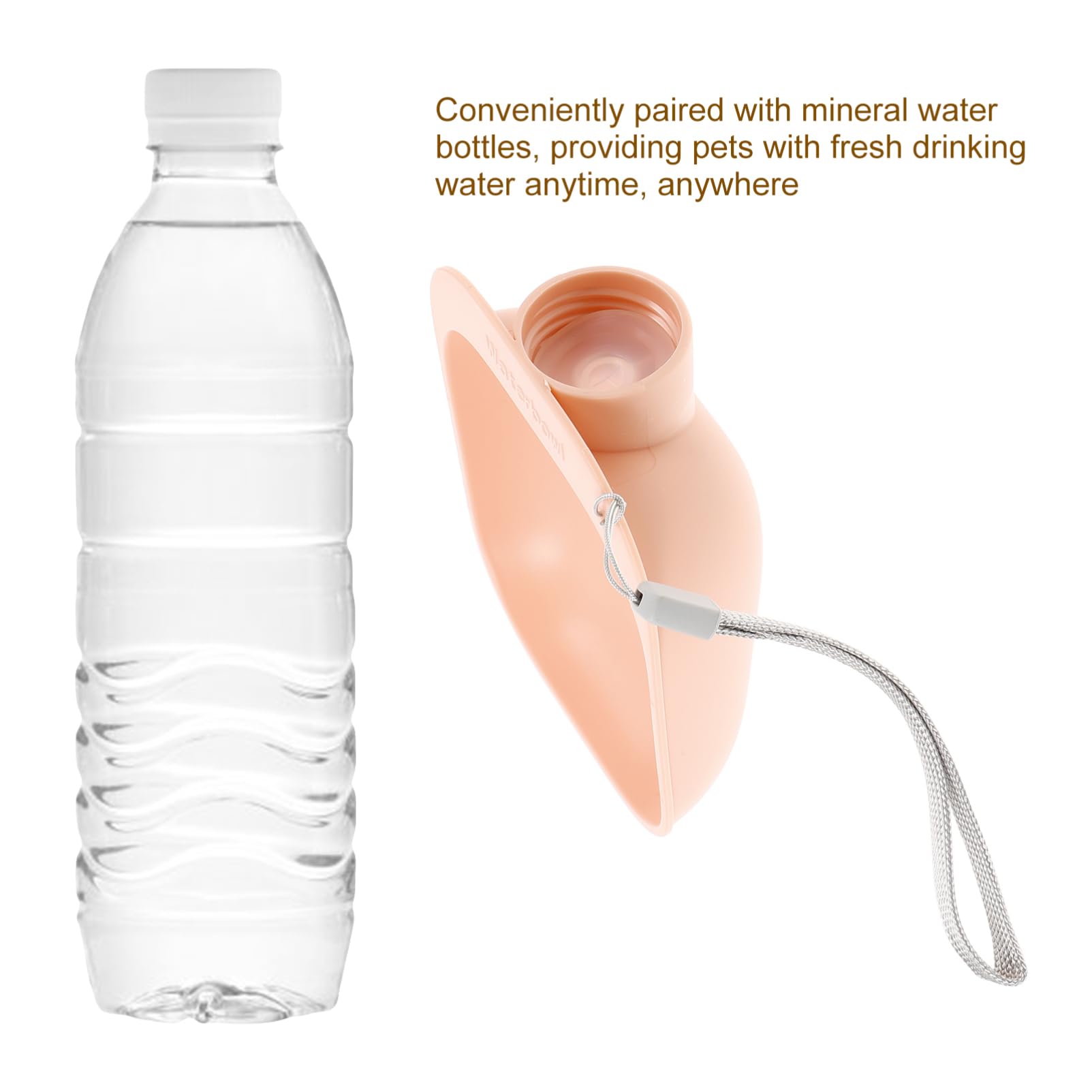 Sosoport Mineral Water Bottle Dog Bowl Portable Feeder Splashproof Attachment Easy Maintenance