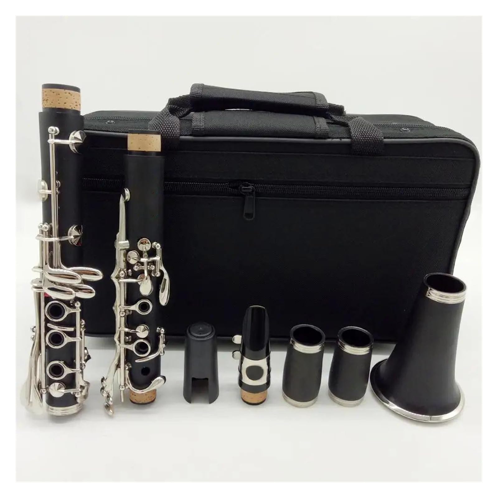Cuerpo De Tubo De Baquelita, Clarinete Plateado, 17 Teclas, Tono Bb, Clarinete Para Estudiantes Con Estuche Y Boquilla Kit de Clarinete