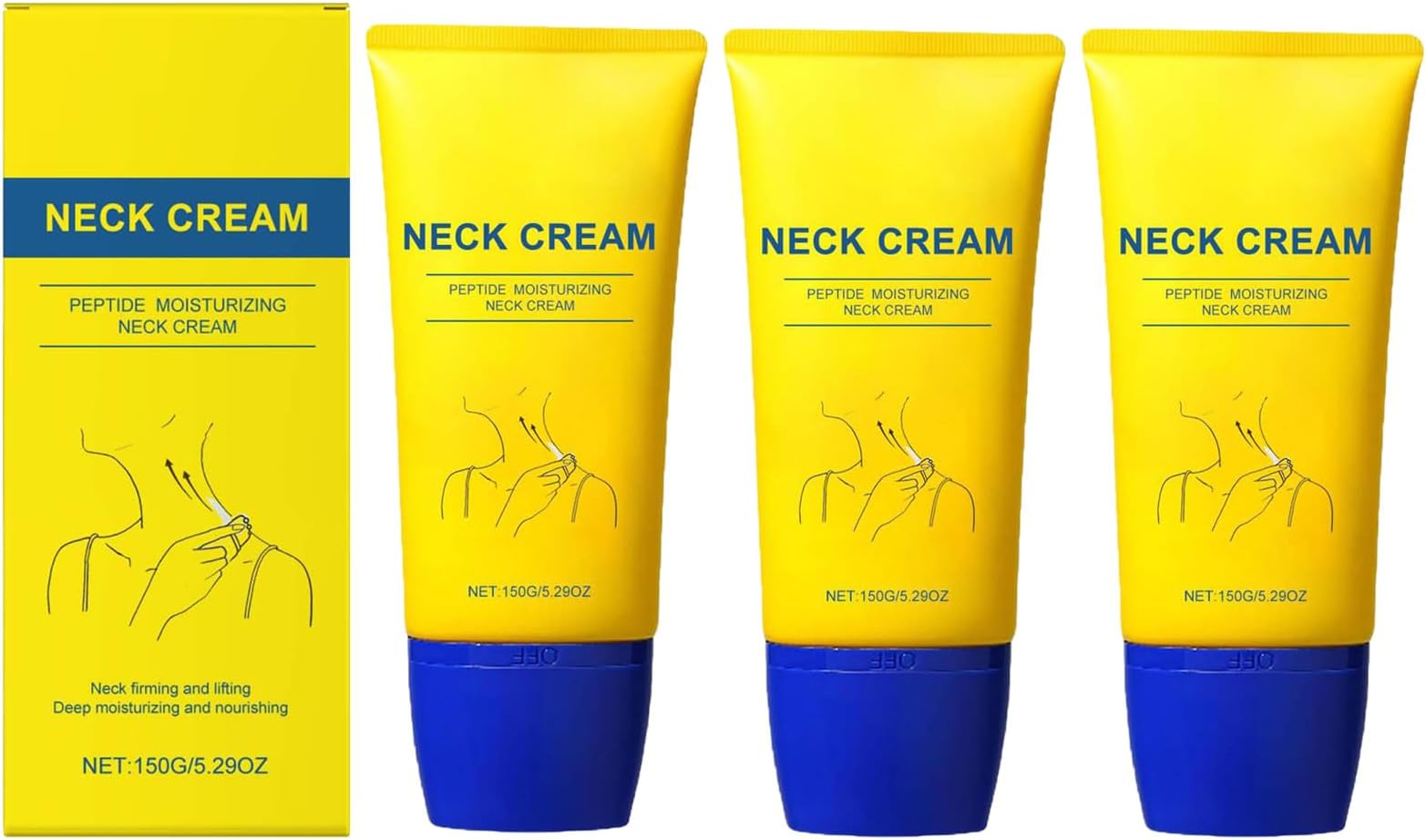 Neck Cream, Tighten and Lift Neck Cream, Neck Firming Cream With Rollers Massage, Firm And Lift Sagging Skin, Firming Lifting Necks Cream 150g (3)