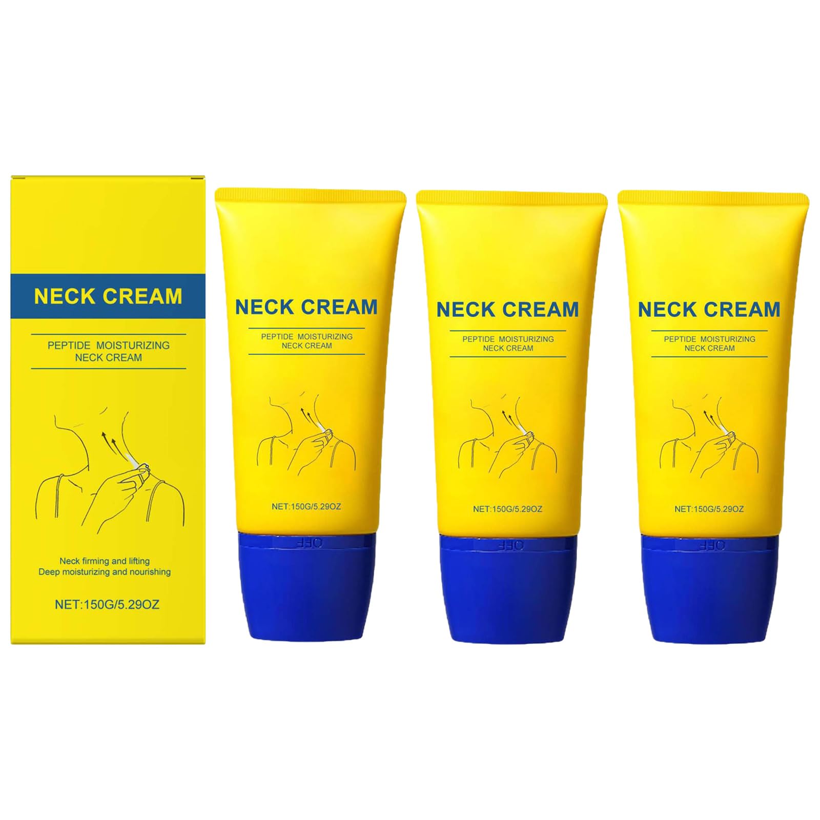 Z:SEA Neck Cream, Tighten and Lift Neck Cream, Neck Firming Cream With Rollers Massage, Firm And Lift Sagging Skin, Firming Lifting Necks Cream 150g (3)