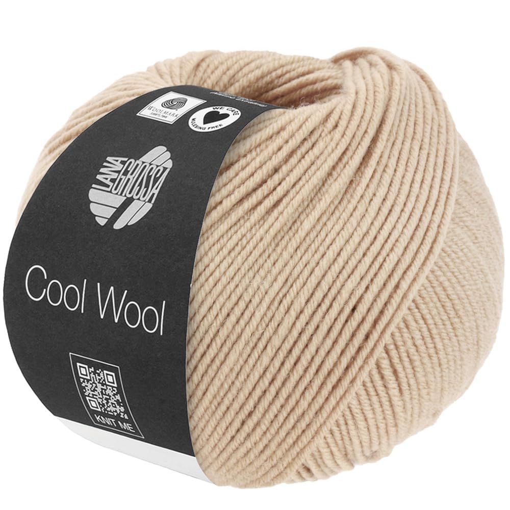 LANA GROSSA Cool Wool Uni – Extrafeine Merinowolle, waschmaschinenfest, filzfrei
