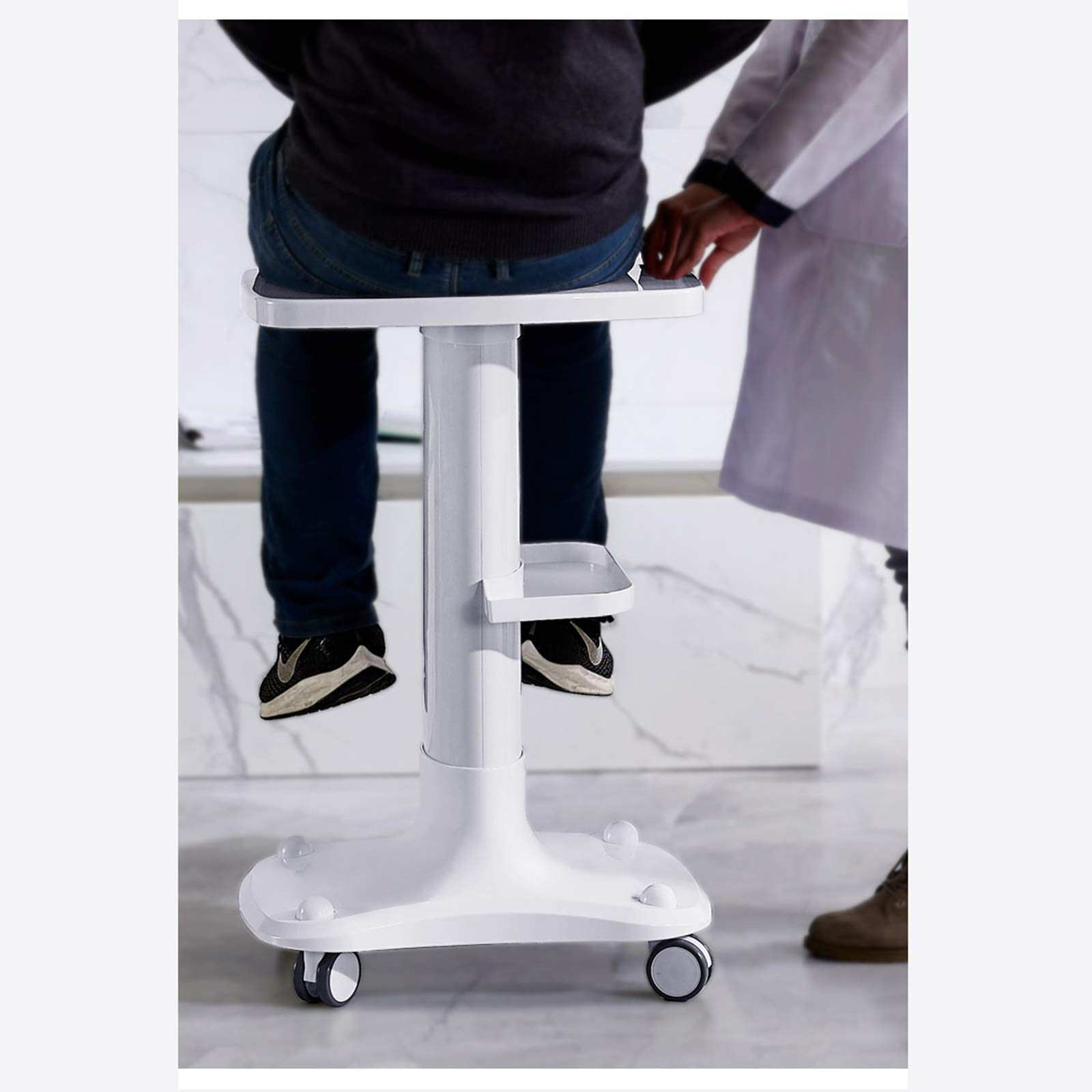 76 cm di altezza per strumenti pesanti, carrello, carico vassoio, 150 kg, carrello per salone di bellezza, carrello degli attrezzi con ruote, bianco