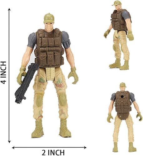 Miniatura 4 de Paquete de 14 figuras de acción de soldados del ejército y soldados del equipo SWAT, juego de figuras de acción de soldados con 14 diseños de
