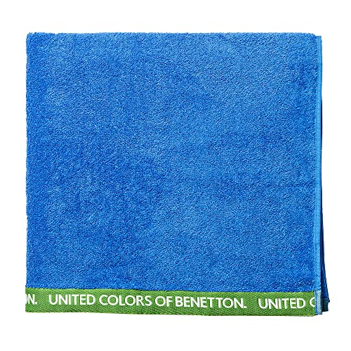 Benetton Toalla DE Playa 90X160CM 380GSM 100% ALGODÓN Velour Azul Rainbow, BE143