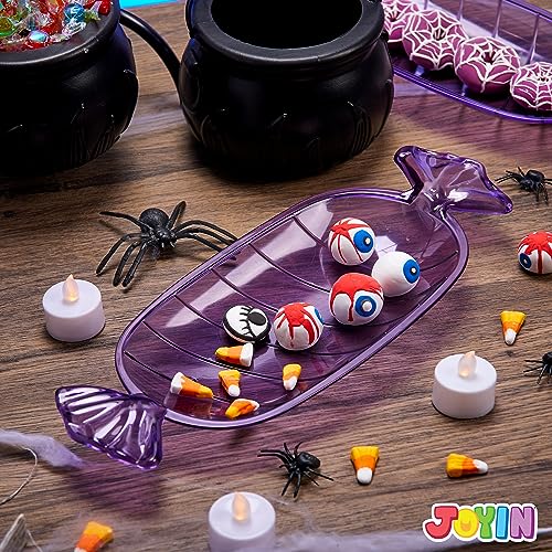 Joyin 15593 3 Witches Cauldron Serving Bowls, 2 Purple Candy Discs, A Black Metal Shelf With 3 Hooks, 6 Pcs Halloween Party Decoration Set Black Plastic Candy Bucket Cauldron Bowls thumb #8