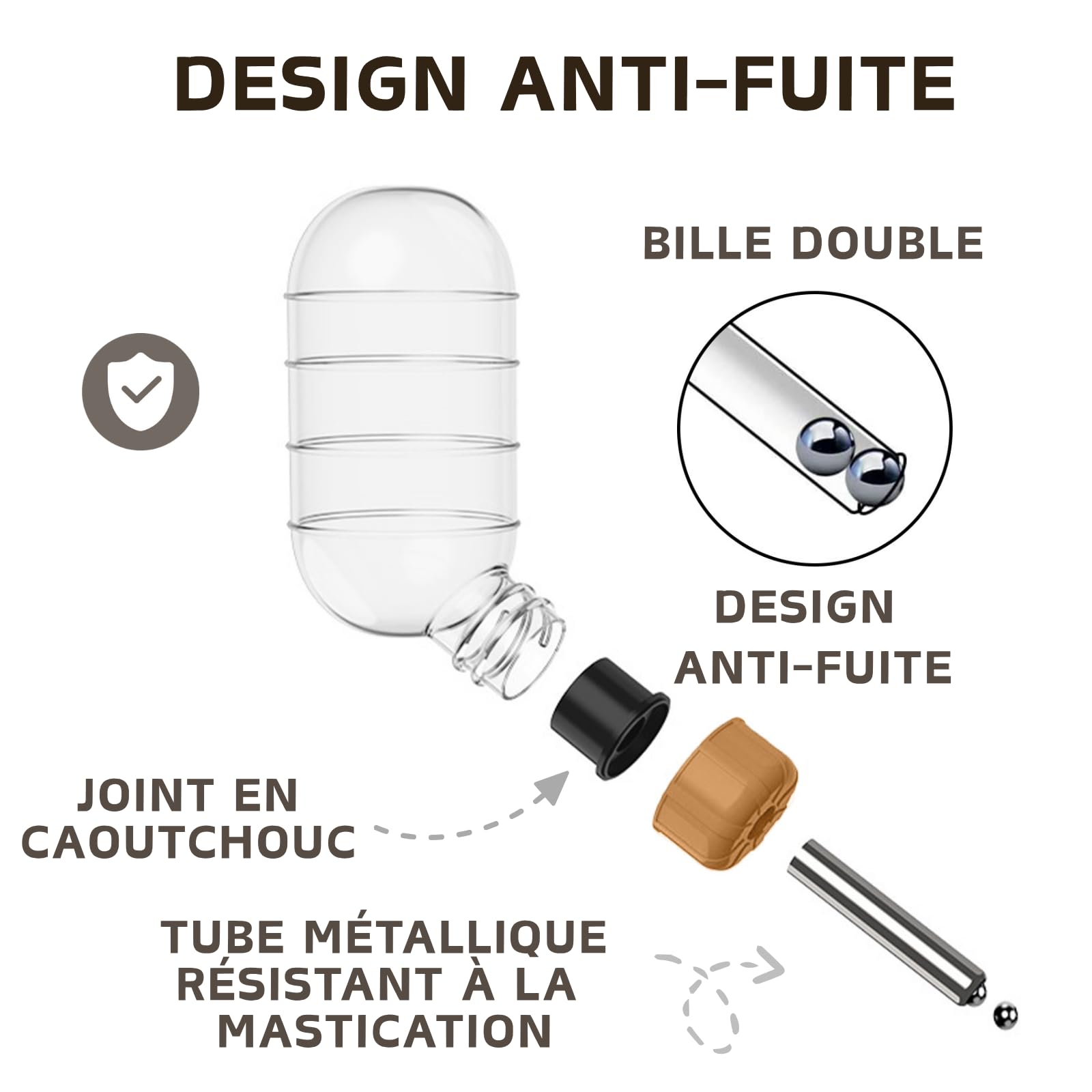 Abreuvoir pour Hamsters Maison Hamster Mangeoire pour Hamsters Petite Bouteille d'eau Abreuvoir Suspendu avec Support Convient aux Petits Animaux (Orange)