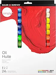 DALER ROWNEY Simply Óleo, Estojo de Tintas a Óleo em Bisganas 12 ml, 24 Cores