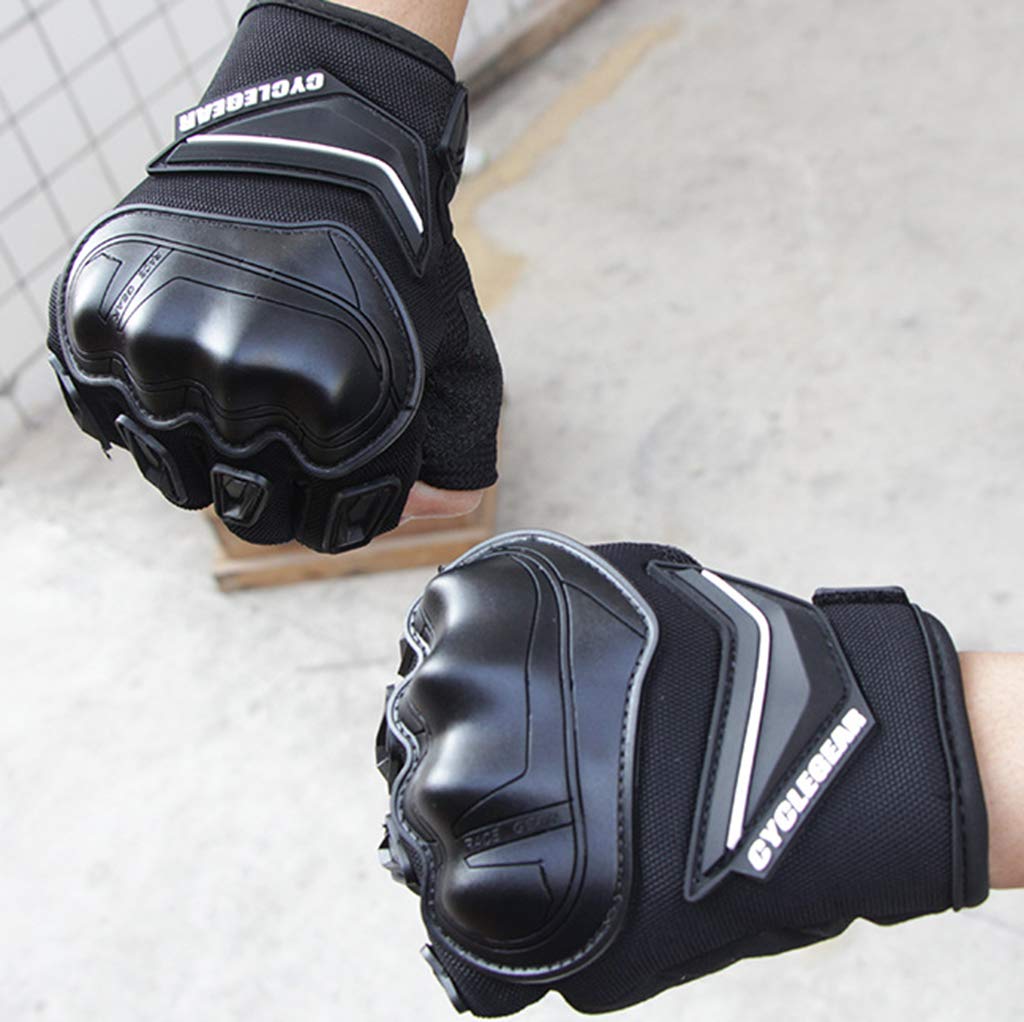 Guanti mezza barretta moto,Guanti da cavaliere per uomo Accessori per esercizi anti-slip antiscivolo,Black-XL