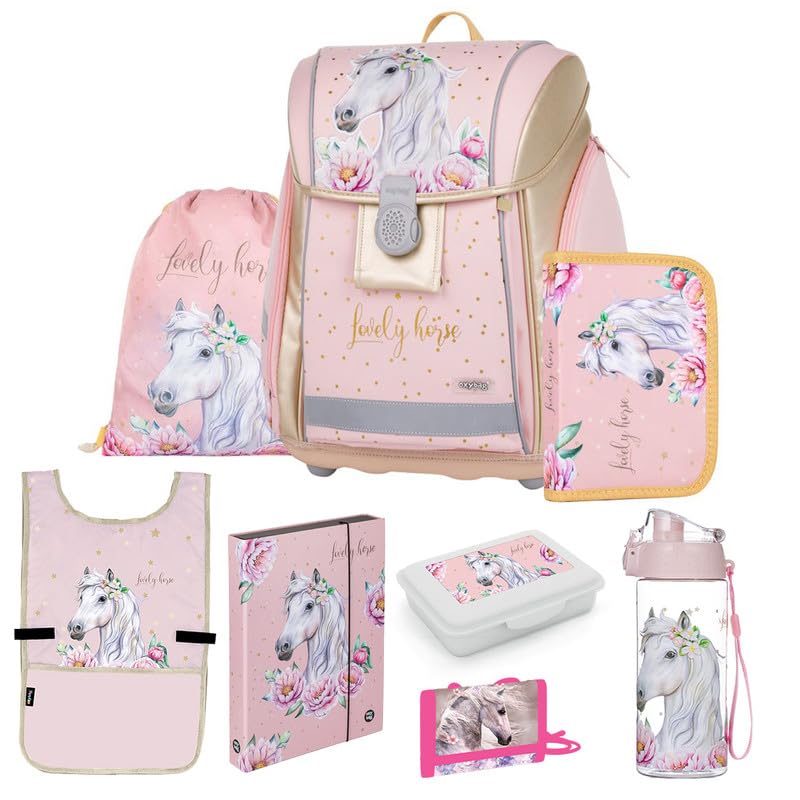 OXY BAG Schulranzen Set Unicorn 8 TLG Ergonomische Schulrucksack Set...