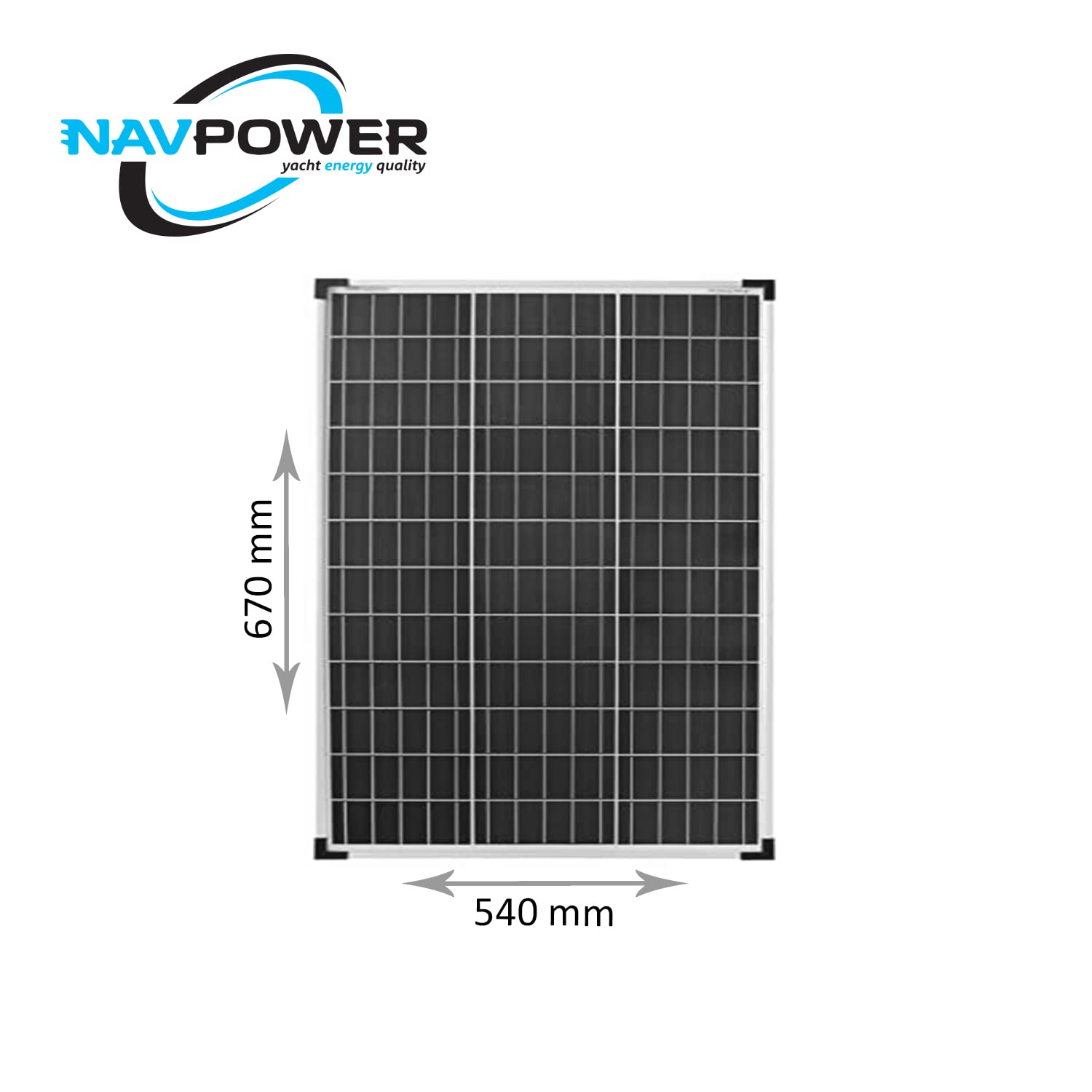 Navpower Paneles Solar SemiFlex (Monocristalino) - Calidad y máxima eficiencia - Náutica Camper Barco Caravan Baita (50 W - 670 x 540 mm)