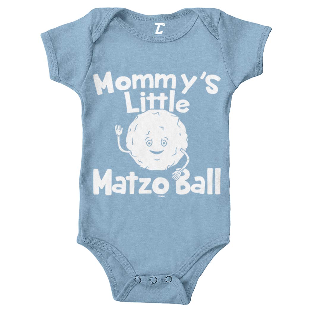 Mommy's Little Matzo Ball - Jewish Bodysuit (Light Blue, 6 Months)