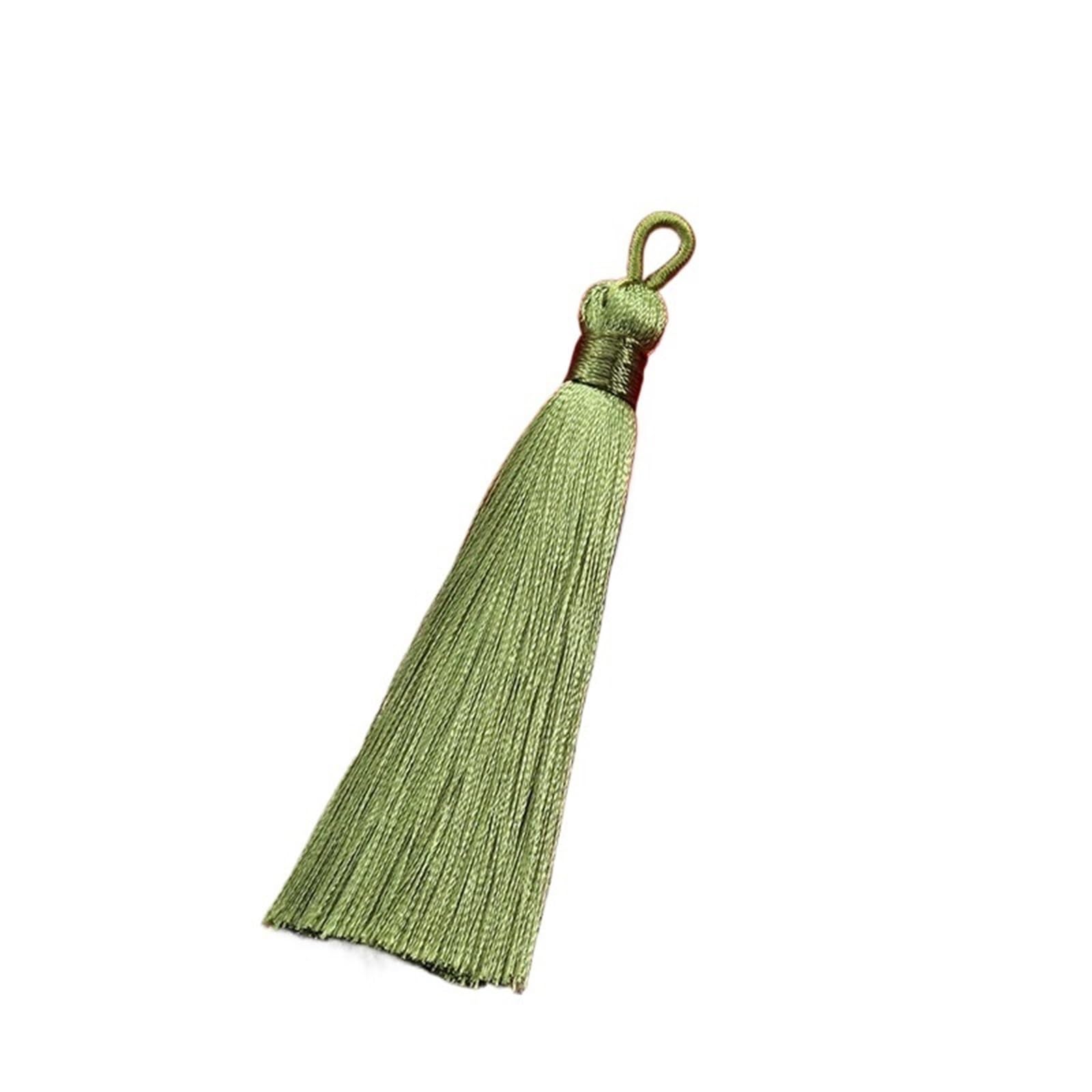 Mini Tassels for Crafts 50PCS 9cm Polyester Silk Tassel Vertical Decoration Home Sewing Curtain Accessories(Green)