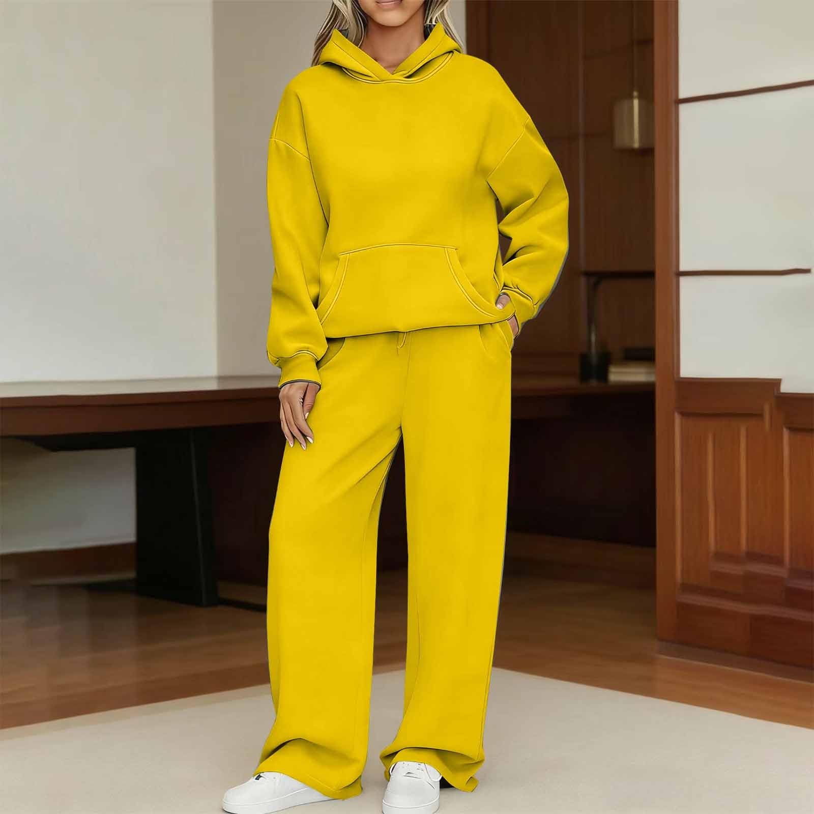 Tuta Donna Sportiva Invernale Felpa con Cappuccio E Pantaloni