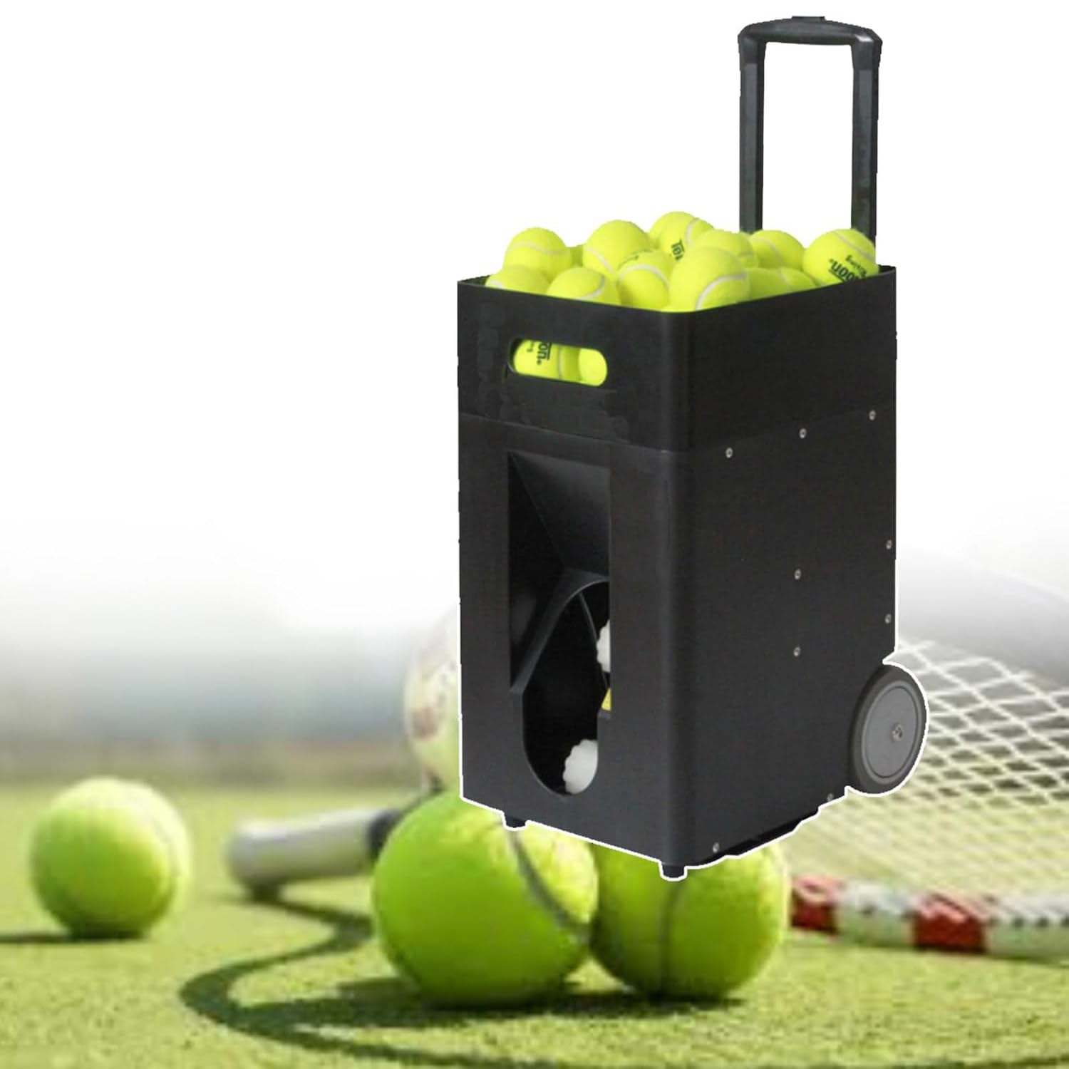 Macchina per palline da tennis – Lanciatore automatico portatile con telecomando wireless, angolo regolabile, velocità, rotazione, capacità di 50 palline – compatibile con app mobile