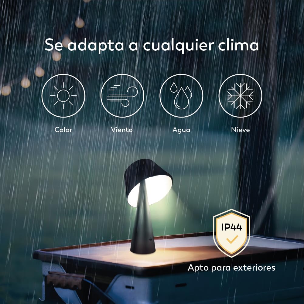 Garza Lampa solarna LED, 500 lm, ciepłe światło 3000 K, podwójne ładowanie (Solar i USB-C), 26 godzin autonomii, 4 tryby oświetlenia, IP44, odporna na działanie na zewnątrz i wewnątrz