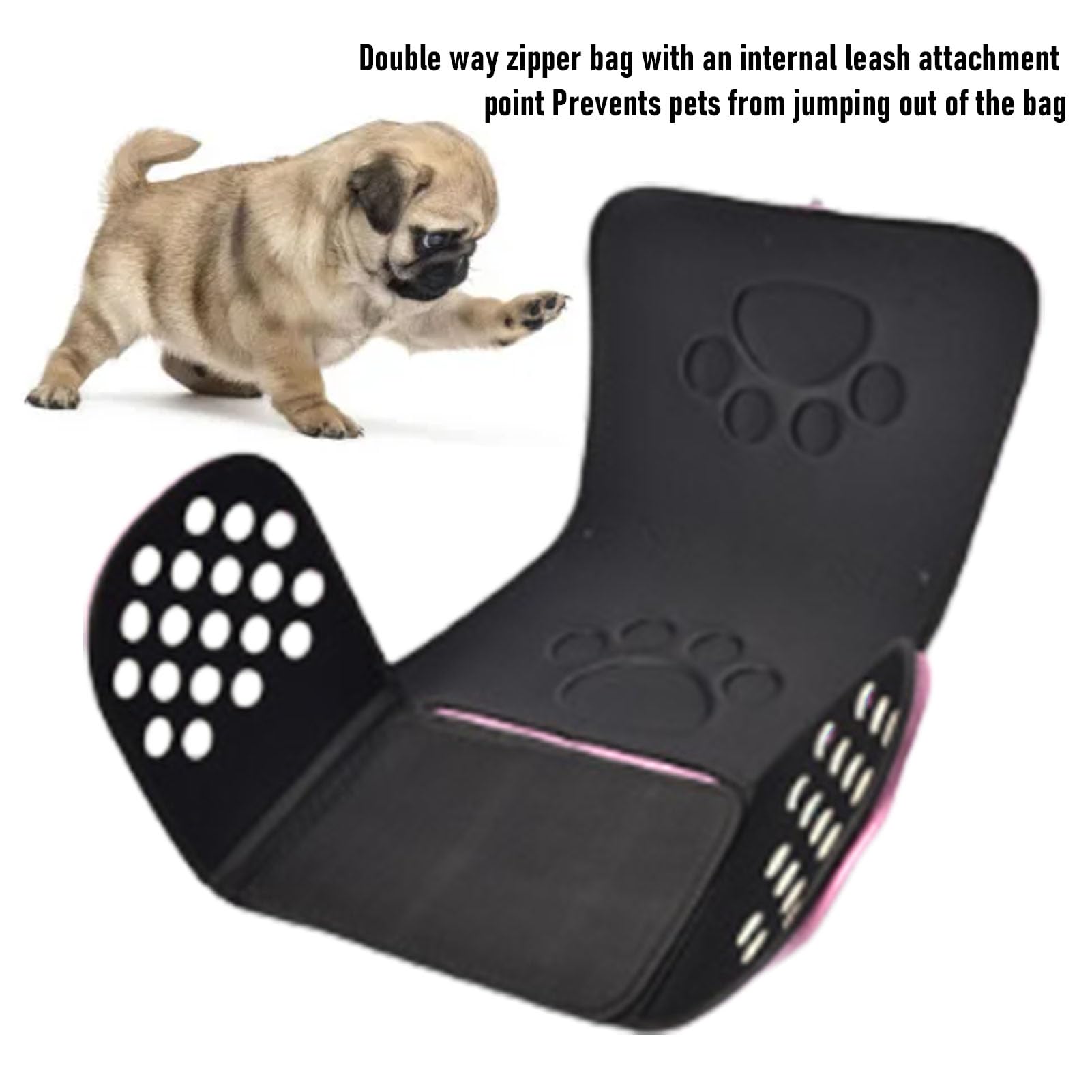 Trasportino per Animali Domestici, Borsa da Viaggio a Tracolla Morbida Traspirante in EVA Pieghevole Leggera con Tracolla, Ampio Spazio per Cani e Gatti (L Massimo 7,5 kg)