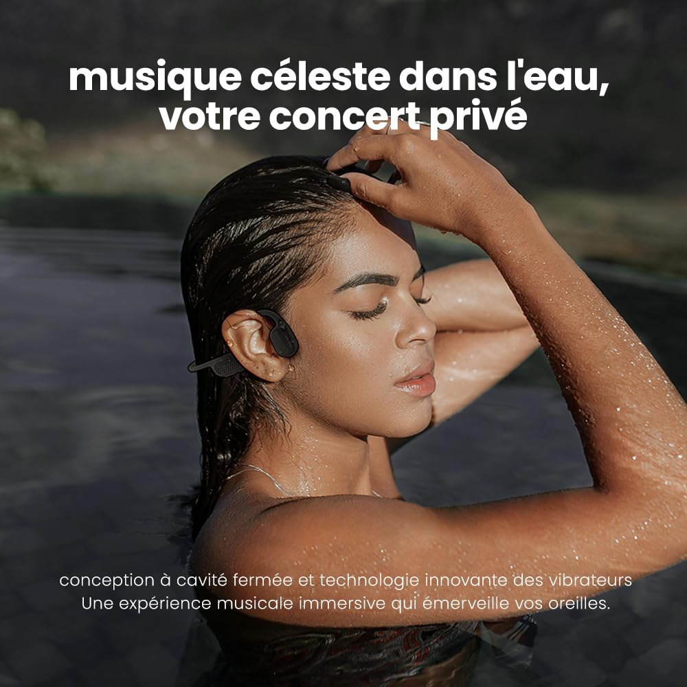Casque à Conduction Osseuse IP68 Étanche pour Natation