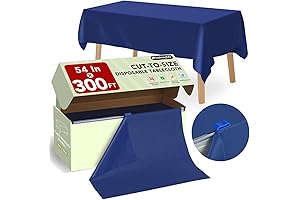 Blue Plastic Table Cloth Disposable Roll with Slide Cutter