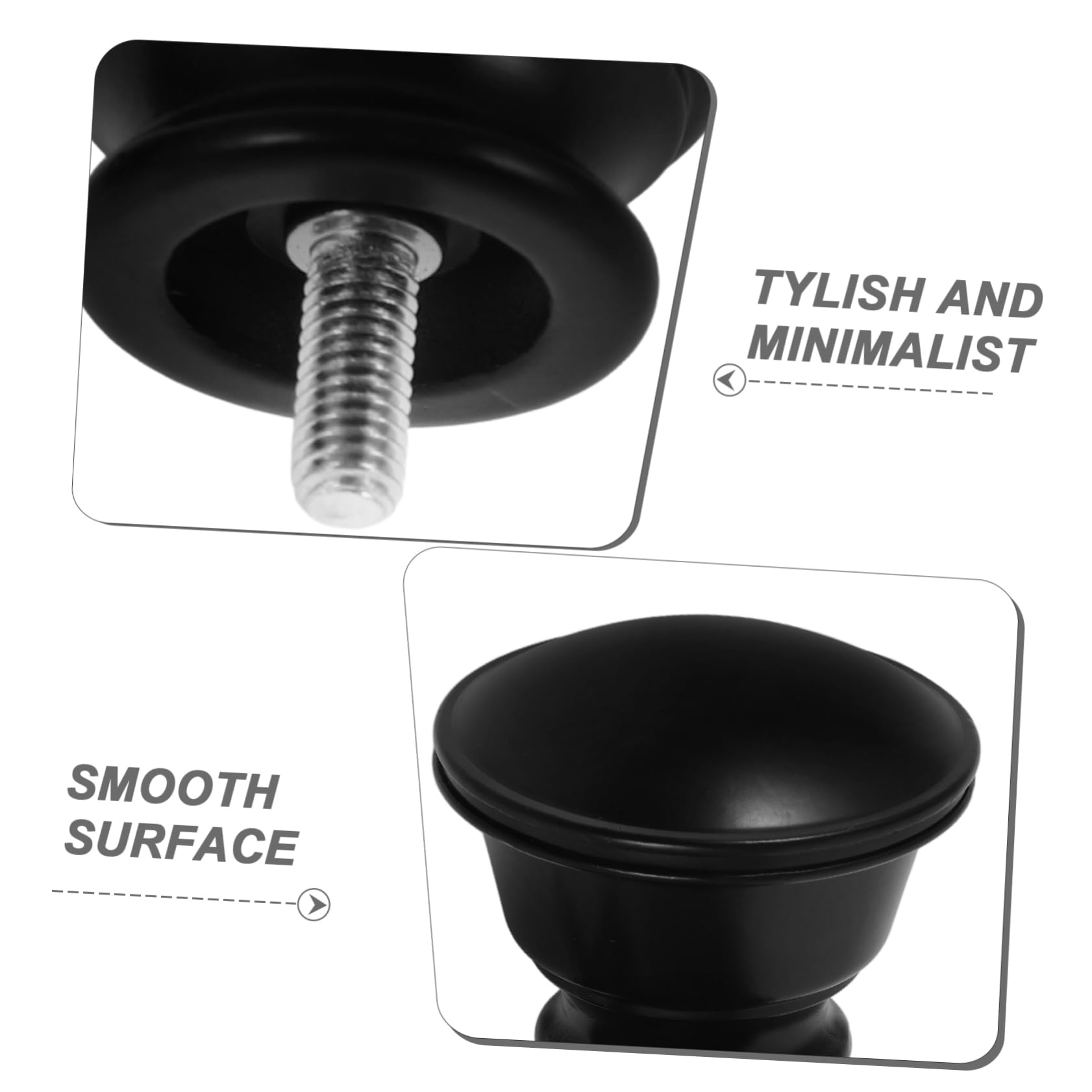 TOPBATHY 5 Set di Terminali per Aste per Tende in Metallo Nero per Aste Romane E 2 Pezzi * 5