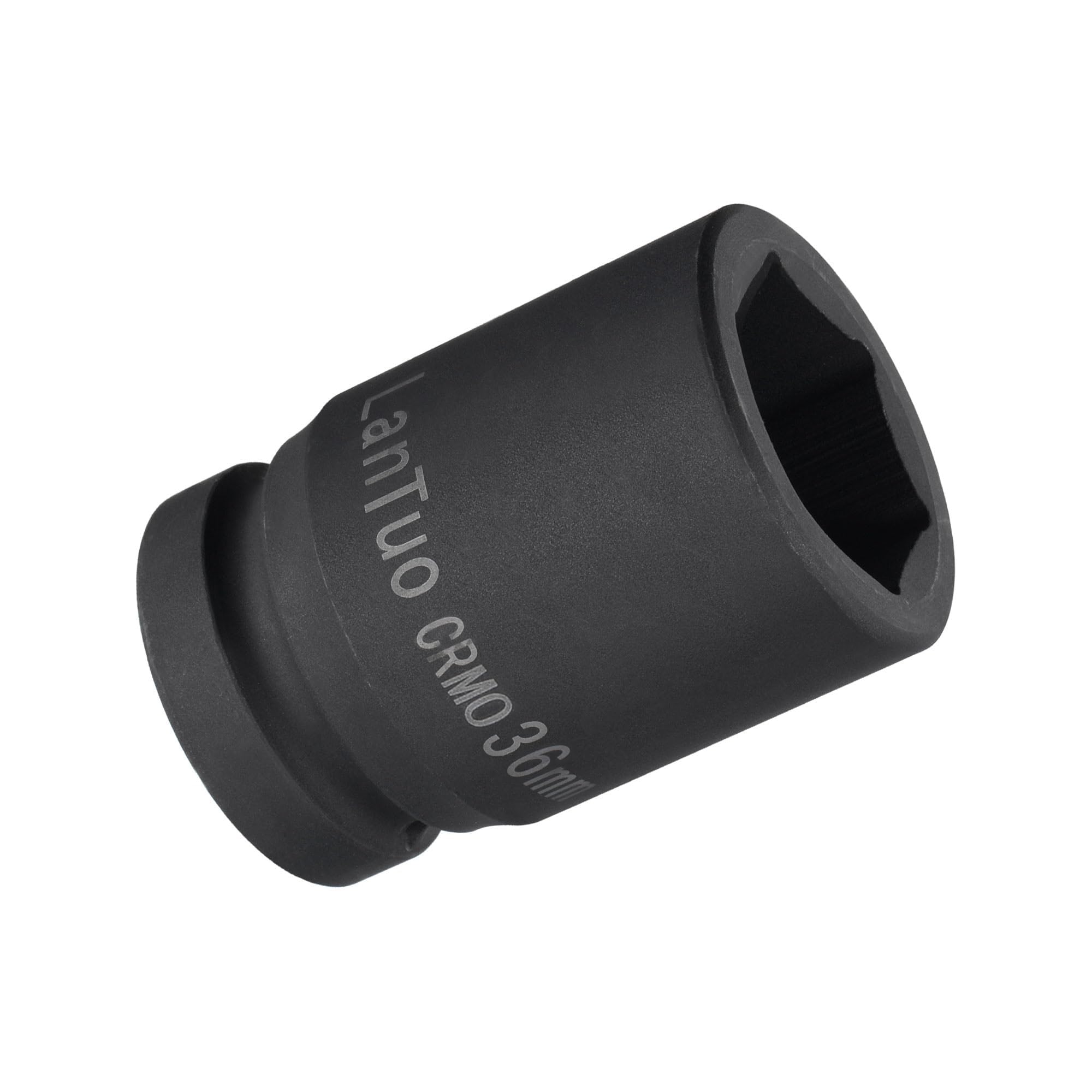 MACHSWON 1 Inch Drive - 36mm Deep Impact Socket with 6 Point Design, Heat-Treated Cr-V Steel 80mm Length, Metric Sizes