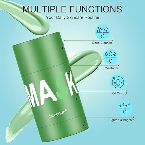 Miniatura 4 de Mascarilla facial, removedor de puntos negros con extracto de té verde, mascarilla de limpieza profunda sin poros para purificar, hidratar,