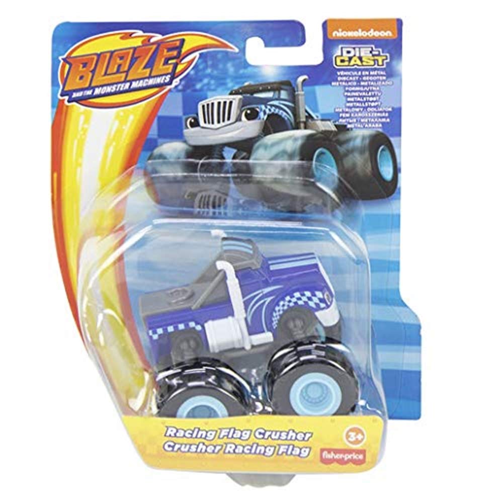 Mattel – CGF20 – Blaze and The Monster Machines – Racing Flag Crusher – Die-Cast Spielauto, 8 cm