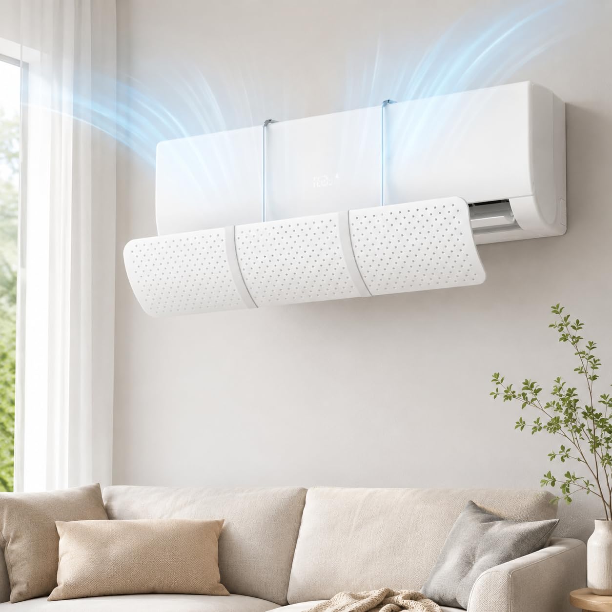 Deflector de Aire Acondicionado Universal, Ajustable y Retráctil para Pared, Evita el Soplado Directo, para Hogar y Oficina, Instalación sin Herramientas