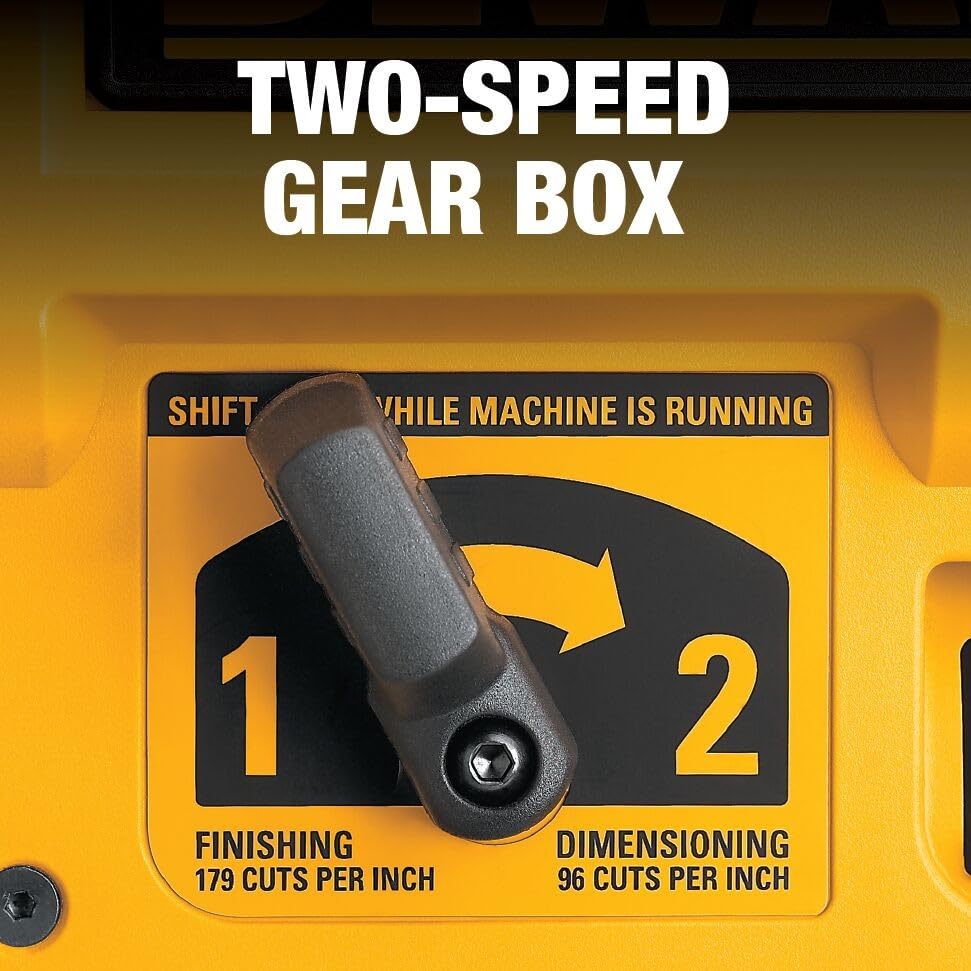 Image of DEWALT Thickness Planer, 13-inch Wood Planer, Three Knife Two Speed, 15 Amp, 20,000 RPM Motor (DW735X)