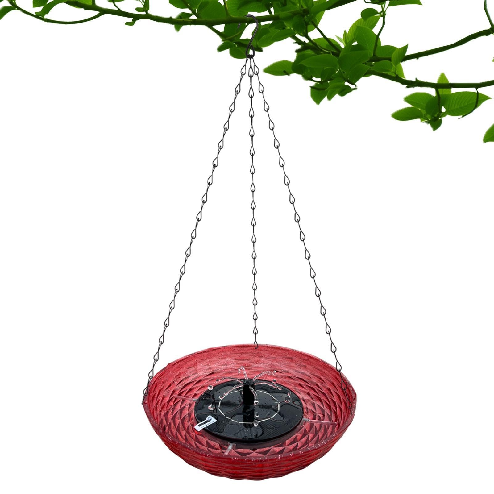 Bagno Per Uccelli Da Esterno Pompa Solare Gorgogliatore | Sospendibile Autonomo, Vasca Da Balcone Adatta A Balcone, Terrazzo, Cortile, Giardino, Decorazione Esterna