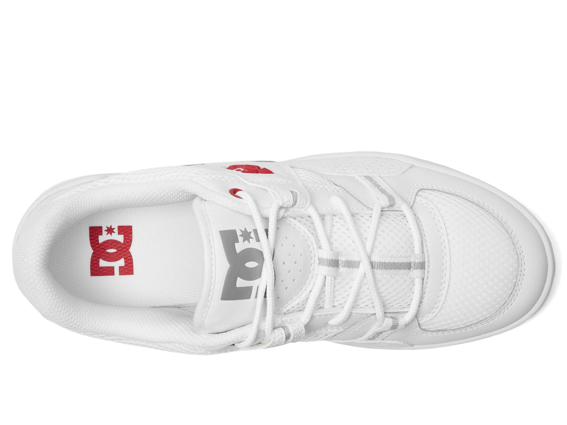 DC Men's Construct Skate Shoe, White/RED/Grey, 11