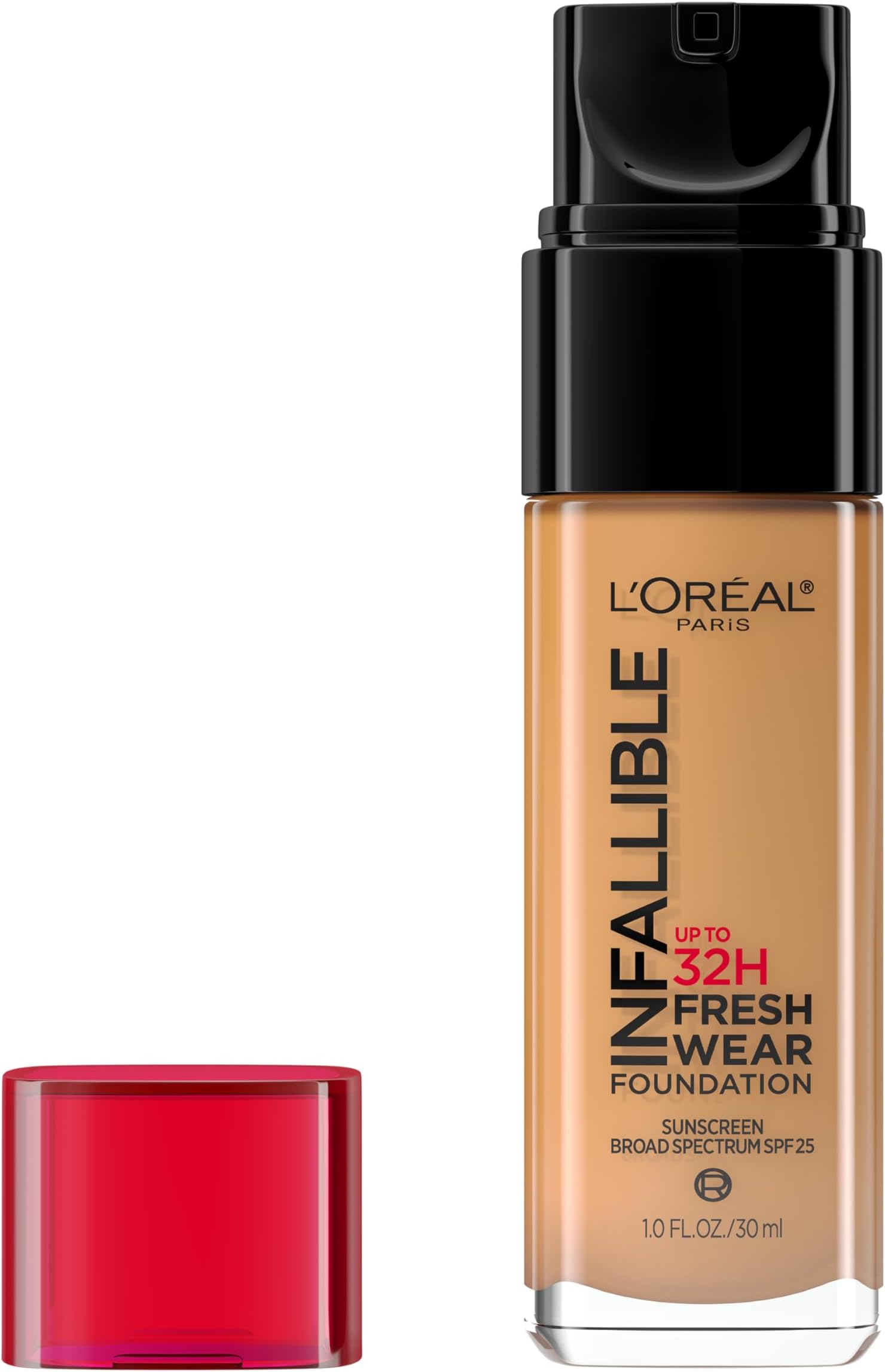 L'Oreal Paris Makeup Infallible Up to 32 Hour Fresh Wear Lightweight Foundation, 488 Caramel, 1 Fl Oz, Packaging May Vary